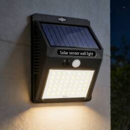 Ventryn 6Pcs Solar LED Sensor Flood Lights Outdoor Garden Fence Security Lamp in Black - thumbnail 1