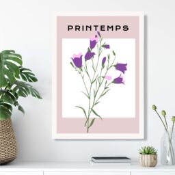 ARTZE Purple Wildflower Plant Flower Market Simplicity Framed Print SIZE: A4 with White Frame - Size: A3 - thumbnail 2