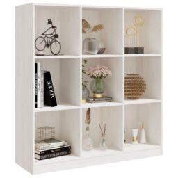 Berkfield Home Book Cabinet/Room Divider White 104x33.5x110 cm Solid Pinewood - thumbnail 4
