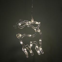 19cm Battery Operated Light up Christmas Reindeer Window Decoration with Warm White LEDs - thumbnail 1