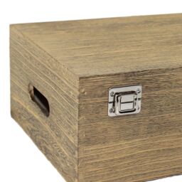 Red Hamper 35cm Oak Effect Wooden Box in Brown - thumbnail 2