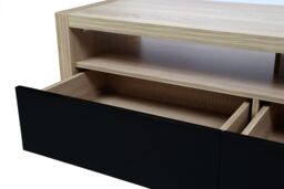Orsina 2 Drawers & 1 Shelf Coffee Table, Modern Coffee Table That Has Storage, Wooden Coffee Table For Home in Natural - thumbnail 4