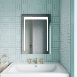 Balterley Rectangular LED Illuminated Touch Mirror & Demister 700x500mm - Chrome in Silver - thumbnail 2