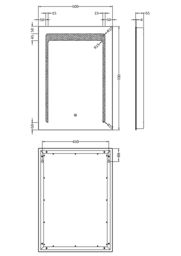 Balterley Rectangular LED Illuminated Touch Mirror & Demister 700x500mm - Chrome in Silver - thumbnail 5
