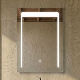 Balterley Rectangular LED Illuminated Touch Mirror & Demister 700x500mm - Chrome in Silver - thumbnail 9