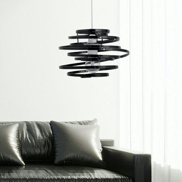 First Choice Lighting Black Metal Swirl Easy Fit Light Shade - image 1