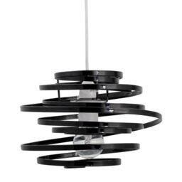 First Choice Lighting Black Metal Swirl Easy Fit Light Shade - thumbnail 3