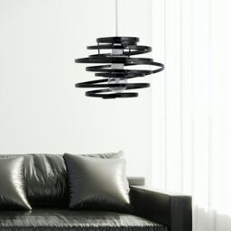 First Choice Lighting Black Metal Swirl Easy Fit Light Shade - thumbnail 1