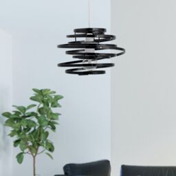 First Choice Lighting Black Metal Swirl Easy Fit Light Shade - thumbnail 2