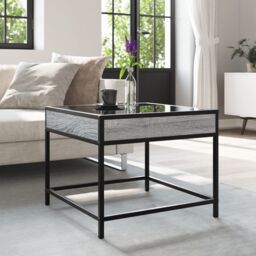 Berkfield Home Coffee Table with Infinity LED Grey Sonoma 50x50x41 cm - Size: 50 x 50 x 41 cm - thumbnail 4