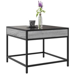 Berkfield Home Coffee Table with Infinity LED Grey Sonoma 50x50x41 cm - Size: 50 x 50 x 41 cm - thumbnail 5