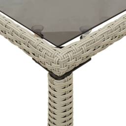 Berkfield Home Garden Table with Glass Top Light Grey 115x54x74 cm Poly Rattan - Size: 115 x 54 x 74 cm - thumbnail 8