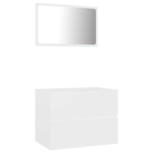 Berkfield Home 2 Piece Bathroom Furniture Set White Engineered Wood - image 1
