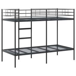 Berkfield Home Breathable Bunk Bed without Mattress Black 90x200 cm Steel - thumbnail 7