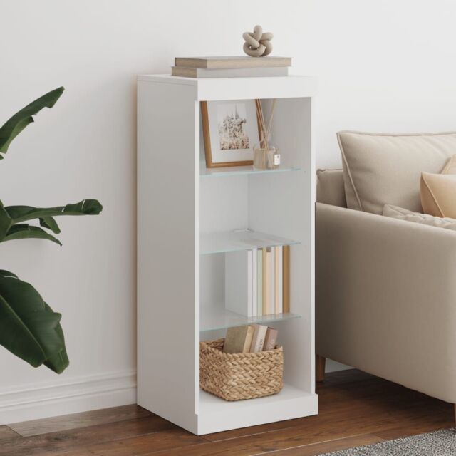 Berkfield Home Sideboard with LED Lights White 41x37x100 cm - Size: 41 x 37 x 100 cm - image 1