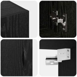 Berkfield Home Wall Cabinet Black oak 60 x 31 x 60 cm Engineered wood - thumbnail 9