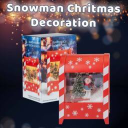 VFM e-Store Christmas Snow Globe Light Up Blower 20cm x 15cm Snowman X 1 in Red - Size: 20 cm x 15 cm - thumbnail 3