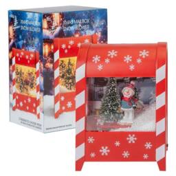 VFM e-Store Christmas Snow Globe Light Up Blower 20cm x 15cm Snowman X 1 in Red - Size: 20 cm x 15 cm - thumbnail 1