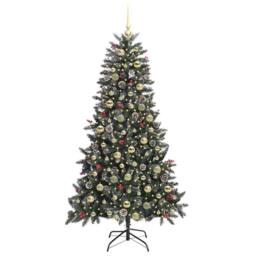 Berkfield Home Artificial Christmas Tree with 300 LEDs Green 99 x 99 x 180 cm - thumbnail 3