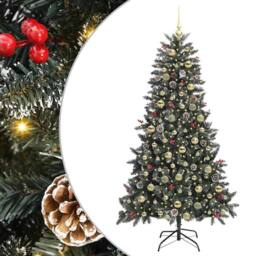 Berkfield Home Artificial Christmas Tree with 300 LEDs Green 99 x 99 x 180 cm - thumbnail 2