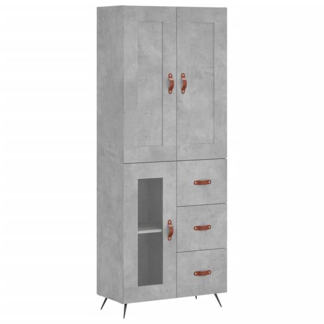 Berkfield Home Highboard Concrete Grey 69.5x34x180 cm Engineered Wood - image 1