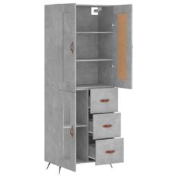 Berkfield Home Highboard Concrete Grey 69.5x34x180 cm Engineered Wood - thumbnail 4
