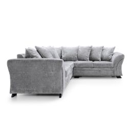 Abakus Direct Farrow Crushed Chenille Corner Sofa in Light Grey - thumbnail 2