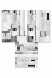 ARTZE Set of 3 Abstract Paper Blocks in Black Grey Art Posters in Mid Grey - Size: W50 cm x H70 cm - thumbnail 1
