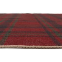Kukoon Red Green Tartan Soft Chenille Washable Living Room Area Rug - Size: 80 cm x 150 cm - thumbnail 5