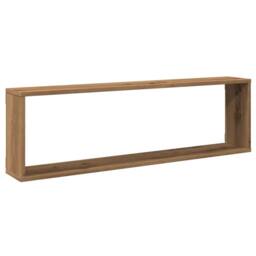 Berkfield Home Wall Cube Shelves 2 pcs Artisan Oak 100x15x30 cm Engineered Wood in Brown - Size: 100 x 15 x 30 cm - thumbnail 4