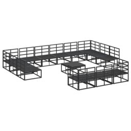 Berkfield Home Garden Sofa Set 14 pcs Black 70 x 70 x 32 cm Aluminium - thumbnail 8