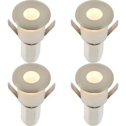 Loops 4 PACK Recessed Decking IP67 Guide Light - 1.2W Warm White LED - Satin Nickel in Metallics