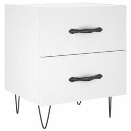 Berkfield Home Modern Bedside Cabinets 2 pcs White 40x35x47.5 cm Engineered Wood - thumbnail 5