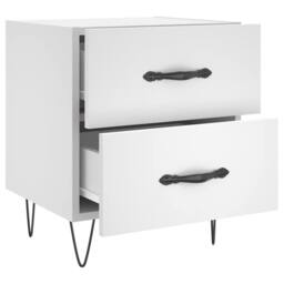 Berkfield Home Modern Bedside Cabinets 2 pcs White 40x35x47.5 cm Engineered Wood - thumbnail 8