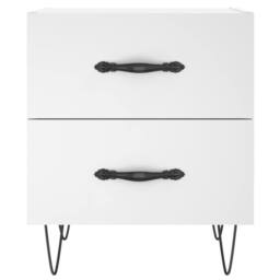 Berkfield Home Modern Bedside Cabinets 2 pcs White 40x35x47.5 cm Engineered Wood - thumbnail 6