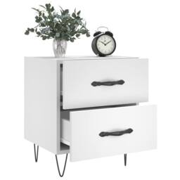 Berkfield Home Modern Bedside Cabinets 2 pcs White 40x35x47.5 cm Engineered Wood - thumbnail 1