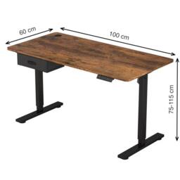 MCC Direct Electric Desk Height Adjustable Standing/Sitting Computer Desk 100cm in Walnut - thumbnail 7