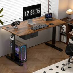 MCC Direct Electric Desk Height Adjustable Standing/Sitting Computer Desk 100cm in Walnut