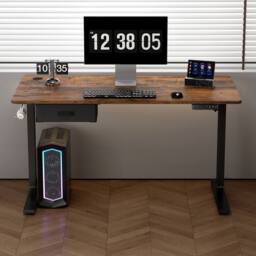 MCC Direct Electric Desk Height Adjustable Standing/Sitting Computer Desk 100cm in Walnut - thumbnail 4