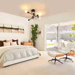 Goeco Vintage Ceiling Light, Industrial Ceiling Lights, for Bedroom, Kitchen in Black - thumbnail 4