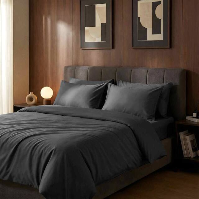 Bedable 100% Cotton Sateen Bedding Bundle 460 Thread Count - Duvet Cover + Fitted Sheet + 4 Pillowcases + Duvet + 4 Pillows - Size: Double - image 1