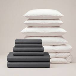 Bedable 100% Cotton Sateen Bedding Bundle 460 Thread Count - Duvet Cover + Fitted Sheet + 4 Pillowcases + Duvet + 4 Pillows - Size: Double - thumbnail 2