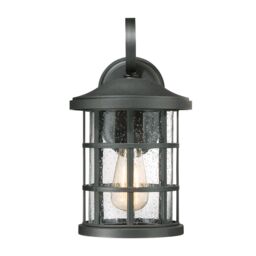 Loops Outdoor IP44 1 Bulb Wall Light Lantern Earth Black LED E27 60W d02192 - thumbnail 3