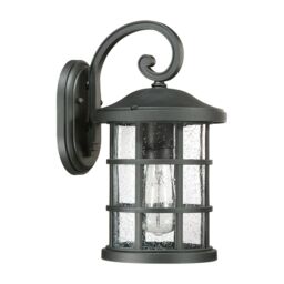 Loops Outdoor IP44 1 Bulb Wall Light Lantern Earth Black LED E27 60W d02192 - thumbnail 2