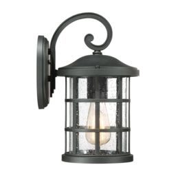 Loops Outdoor IP44 1 Bulb Wall Light Lantern Earth Black LED E27 60W d02192 - thumbnail 4