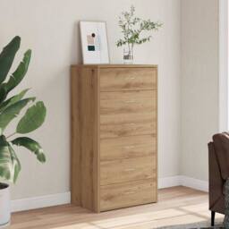 Berkfield Home Sideboard with 6 Drawers Artisan Oak 50x34x96 cm Engineered Wood in Brown - Size: 50 x 34 x 96 cm - thumbnail 2