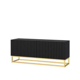 Creative Furniture Ripple TV Unit 100cm - Modern Fluted Design with Push to Open Doors in Black - thumbnail 7