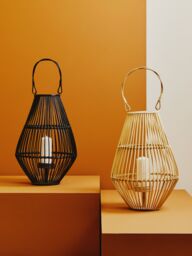 Orsina Elegant Design Lantern With Hoop Handle, Functional Tealight Lantern, Sleek Large Candle Lantern in Natural - thumbnail 5