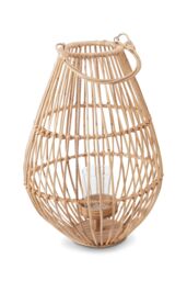 Orsina Elegant Design Lantern With Hoop Handle, Functional Tealight Lantern, Sleek Large Candle Lantern in Natural - thumbnail 4