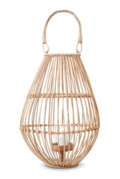 Orsina Elegant Design Lantern With Hoop Handle, Functional Tealight Lantern, Sleek Large Candle Lantern in Natural - thumbnail 3